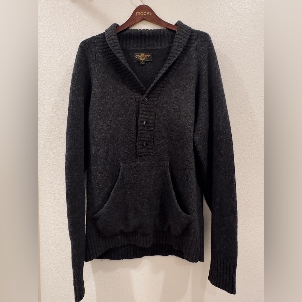 The Cockpit Men's XL Charcoal Aviator Sweater